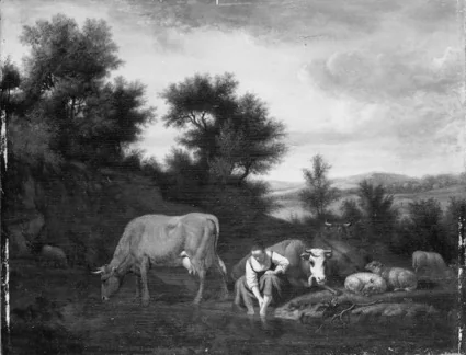 Shepherdess with Cattle, detail