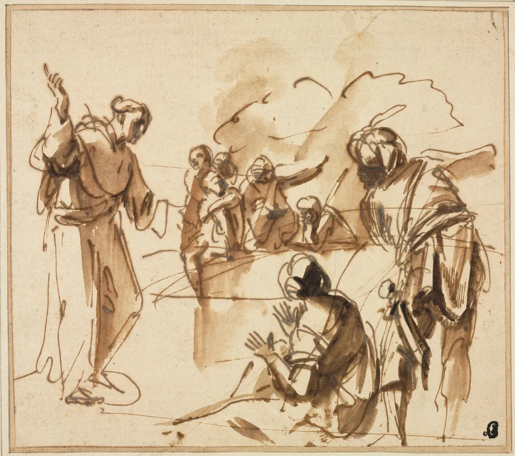 A Monk Preaching, by Pier Francesco Mola, 1648