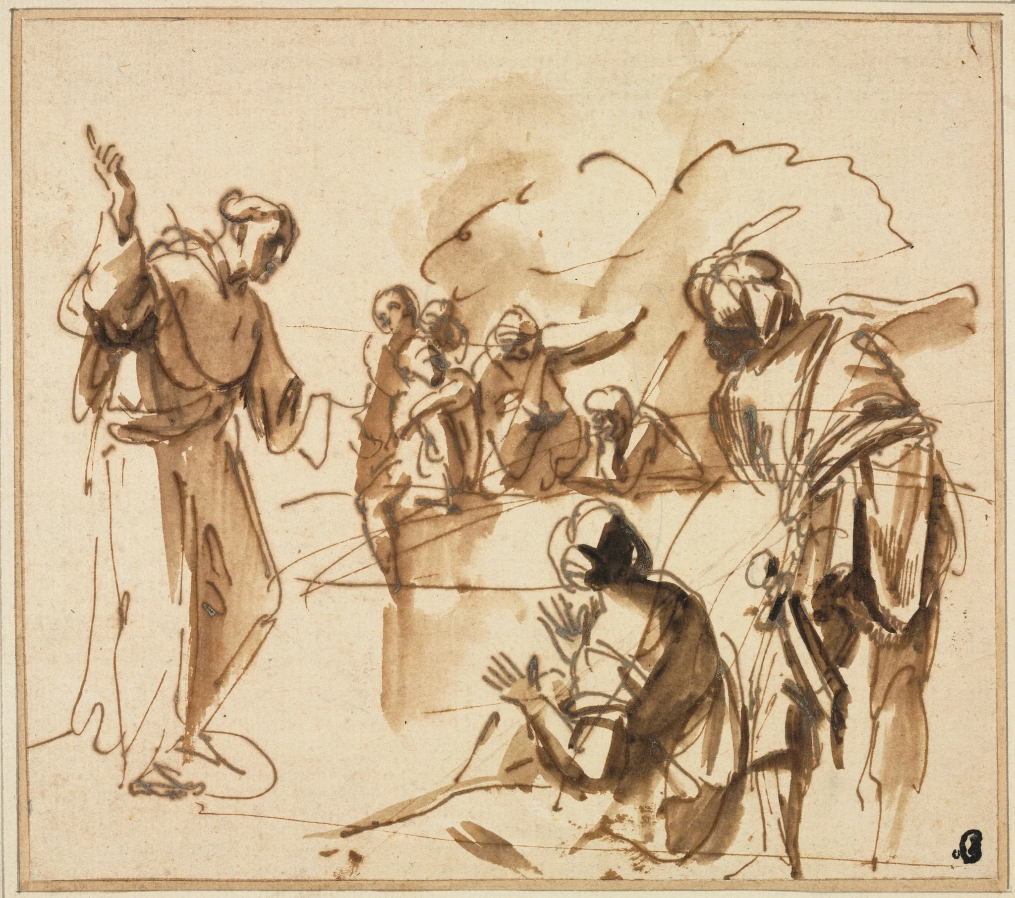 A Monk Preaching, detail