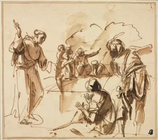 A Monk Preaching, by Pier Francesco Mola, 1648