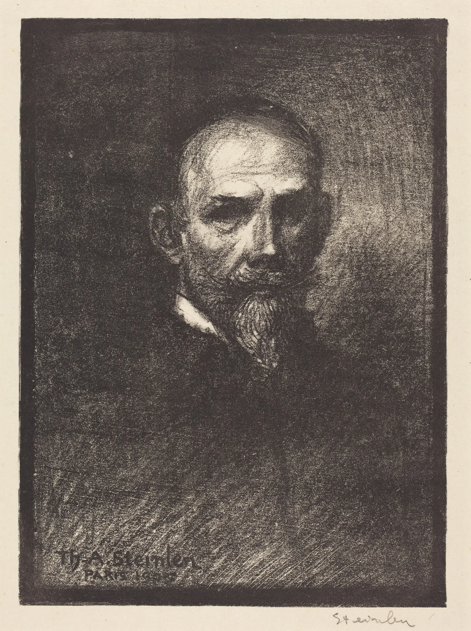 Self-Portrait (Steinlen de face, tete droite), detail