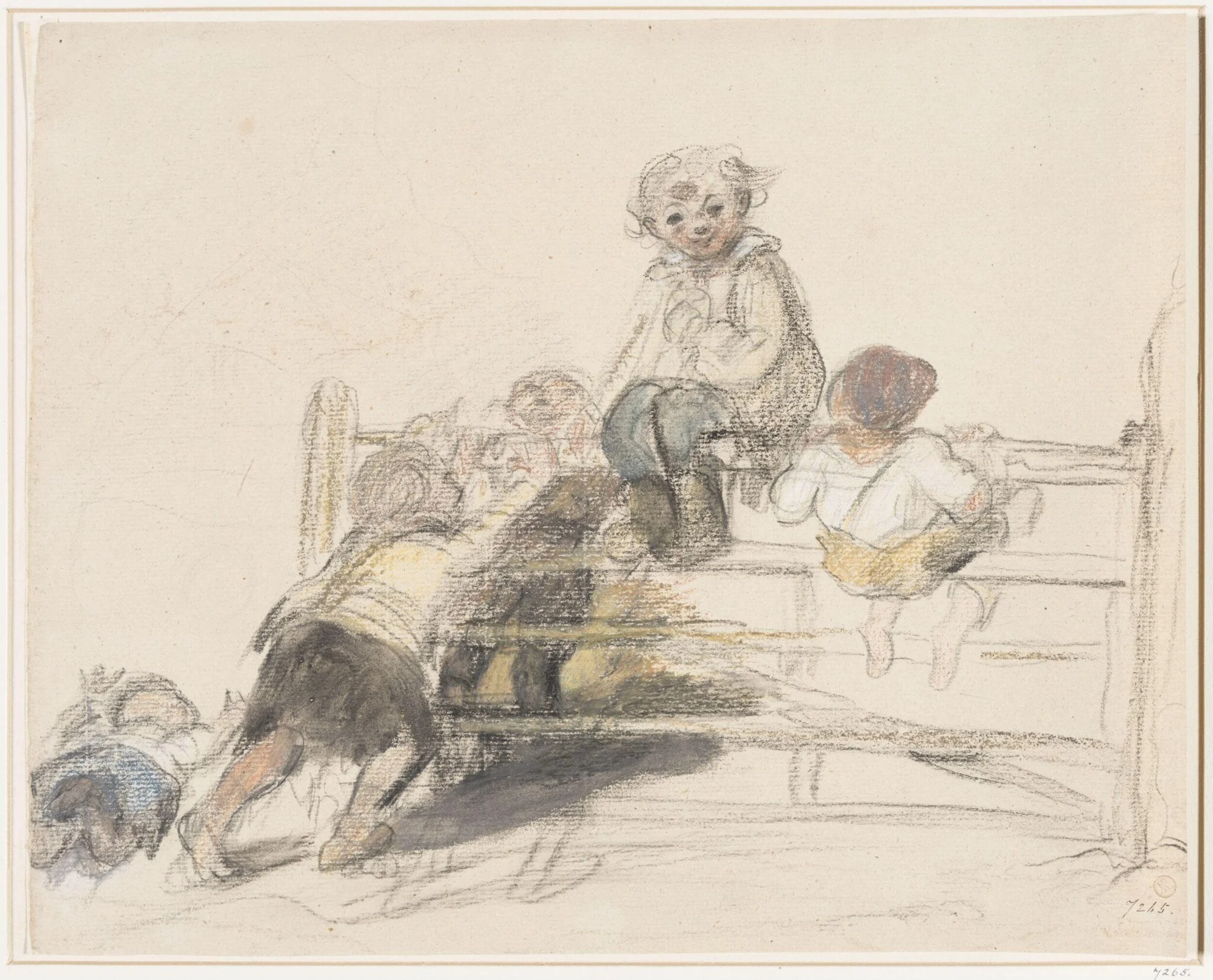 Sketch for 'Happy as a King', detail