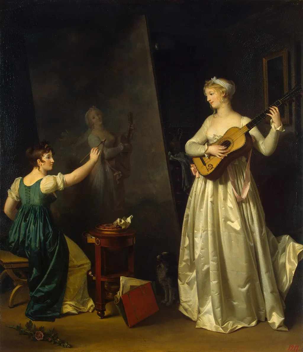 Artist Painting a Portrait of a Musician, by Marguerite Gérard, oil, 1798