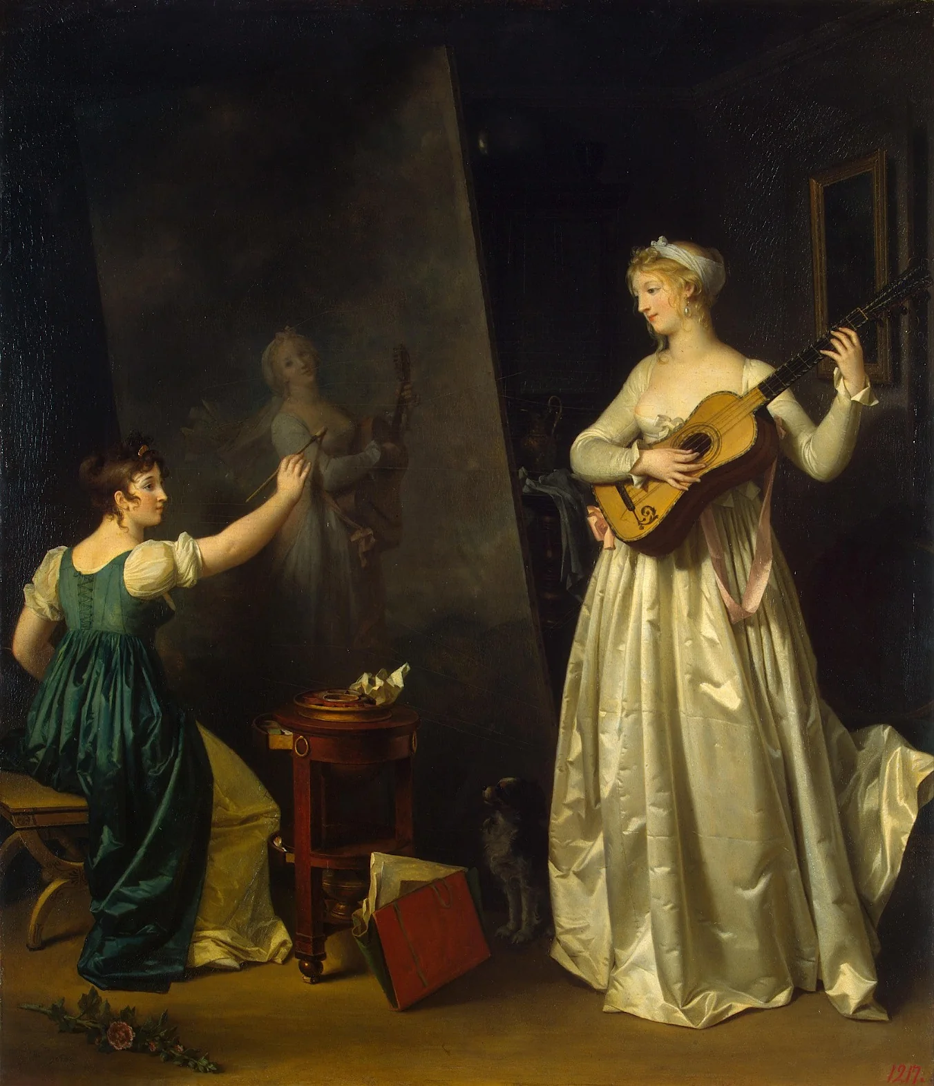 Artist Painting a Portrait of a Musician, detail