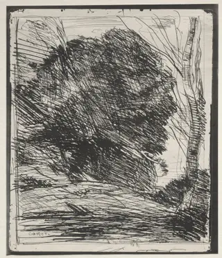 Trees on the Mountain, by Jean Baptiste Camille Corot, 1856