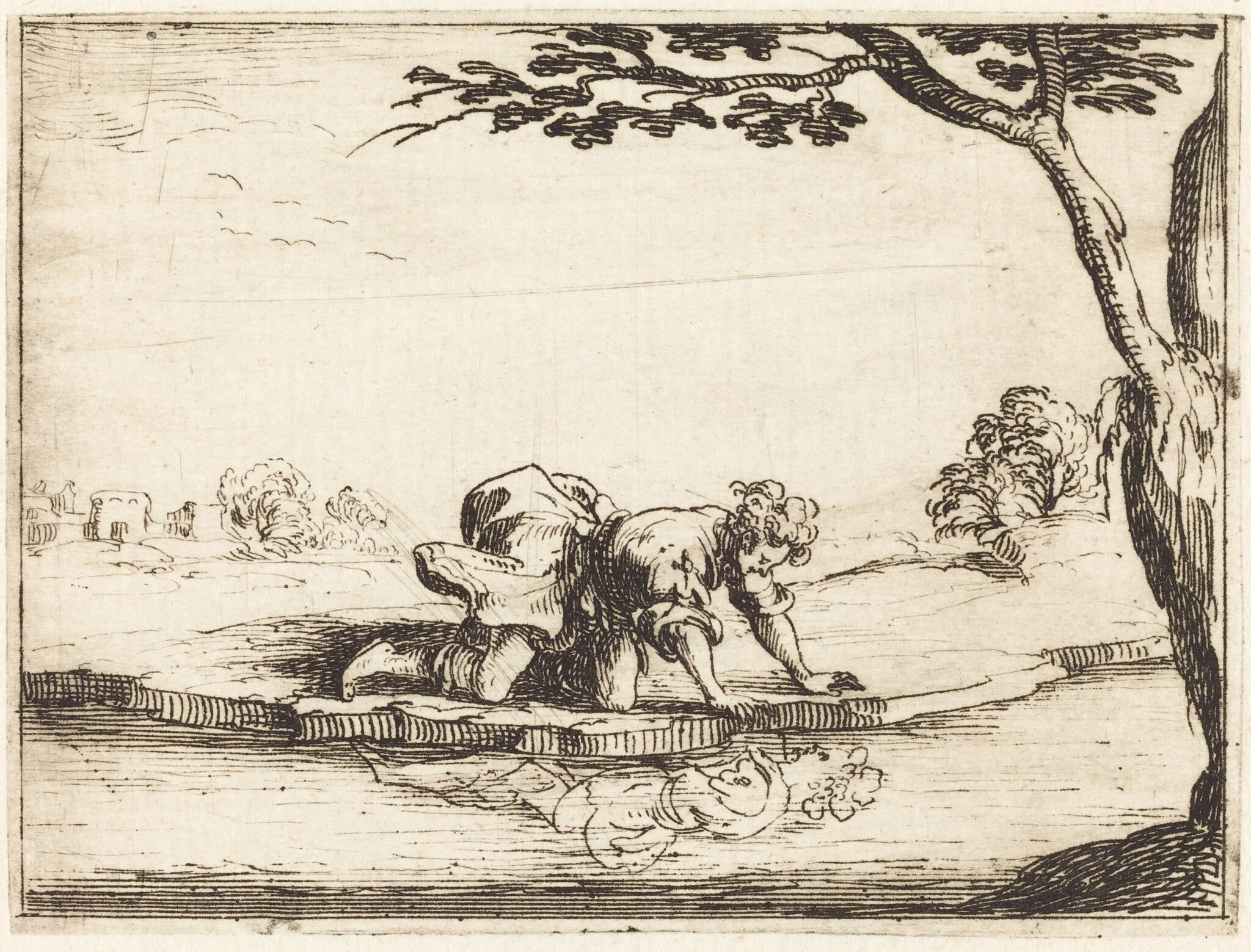 Narcissus Looking in the Water, detail