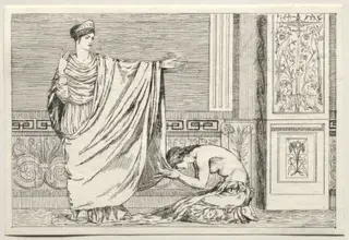 Cupid and Psyche: Psyche and Juno, by Max Klinger, 1880