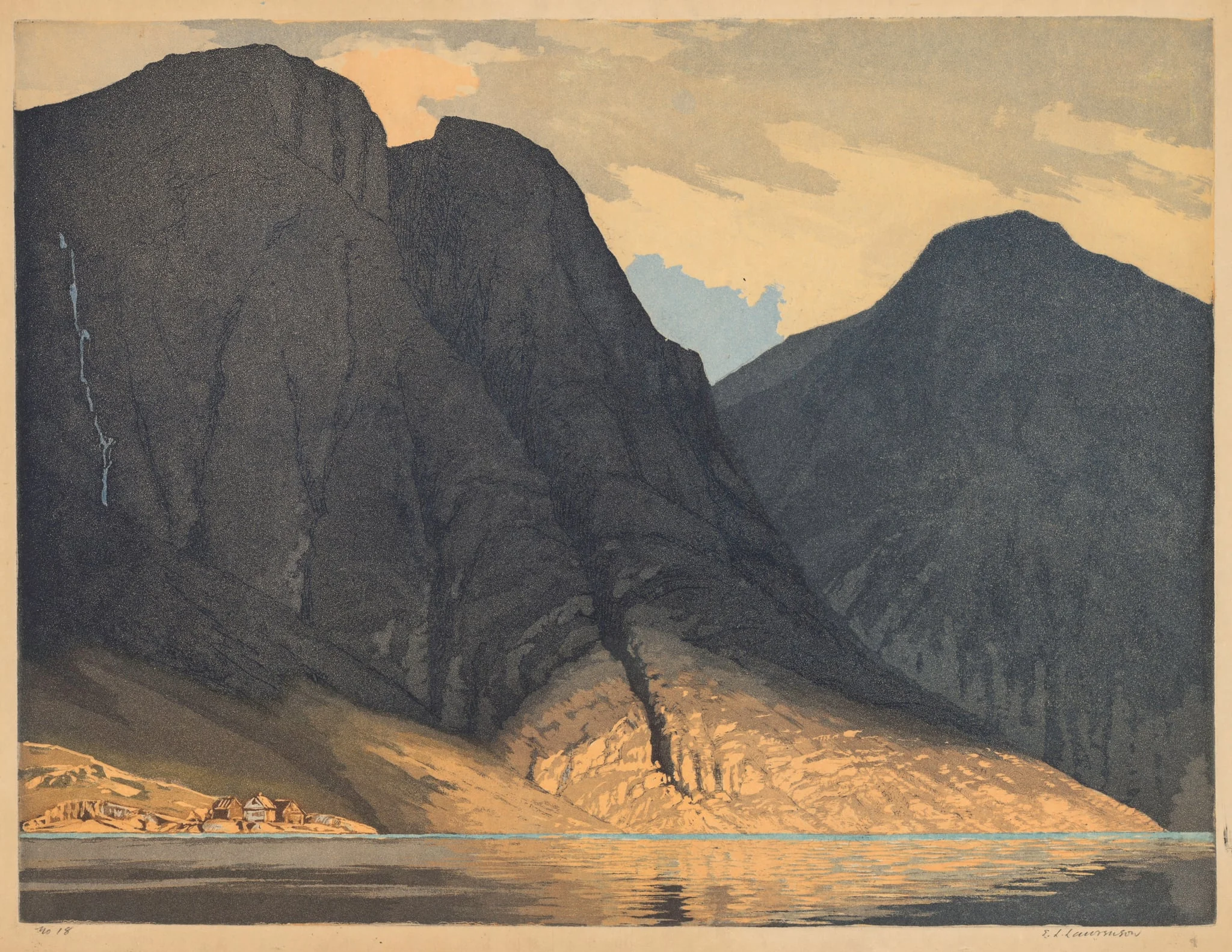 [Mountain View with Water], detail