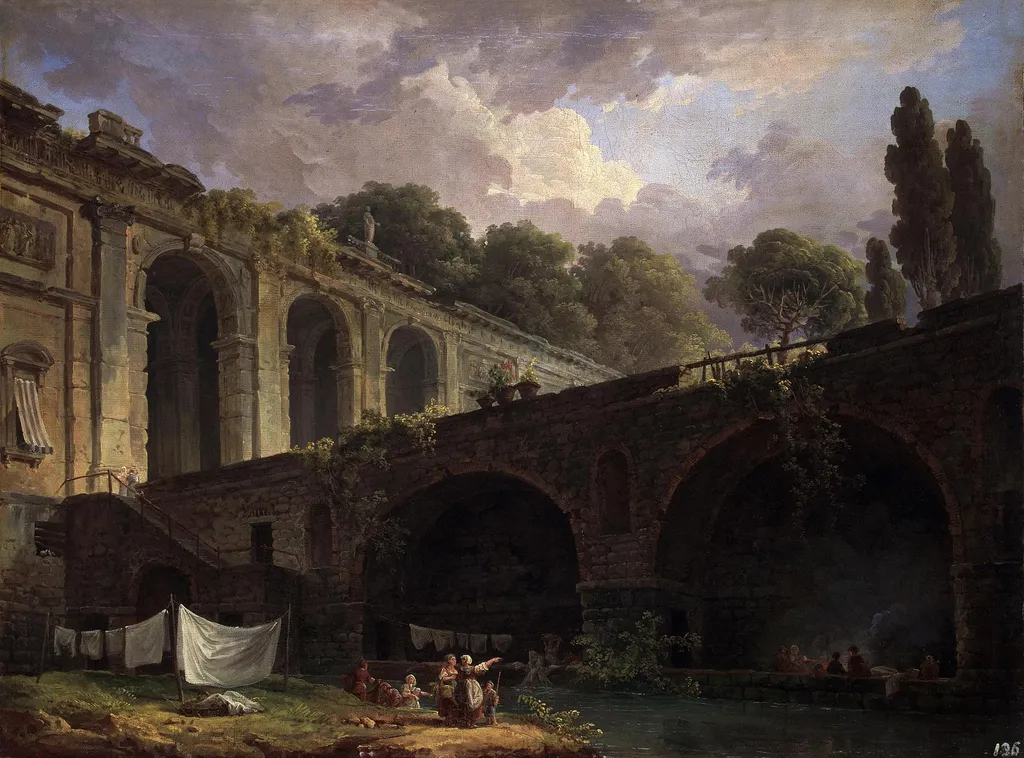 Villa Madama near Rome, by Hubert Robert, oil, 1767