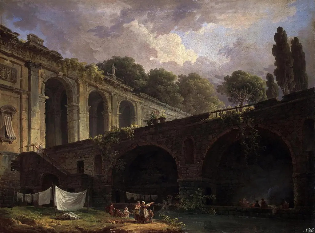 Villa Madama near Rome, by Hubert Robert, oil, 1767