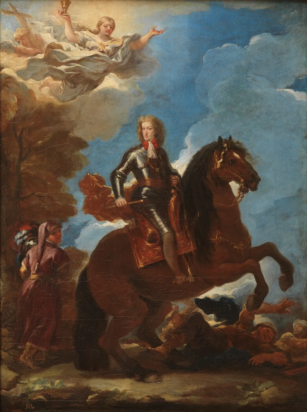 Charles II, King of Spain, on Horseback, by Luca Giordano, oil, 1697