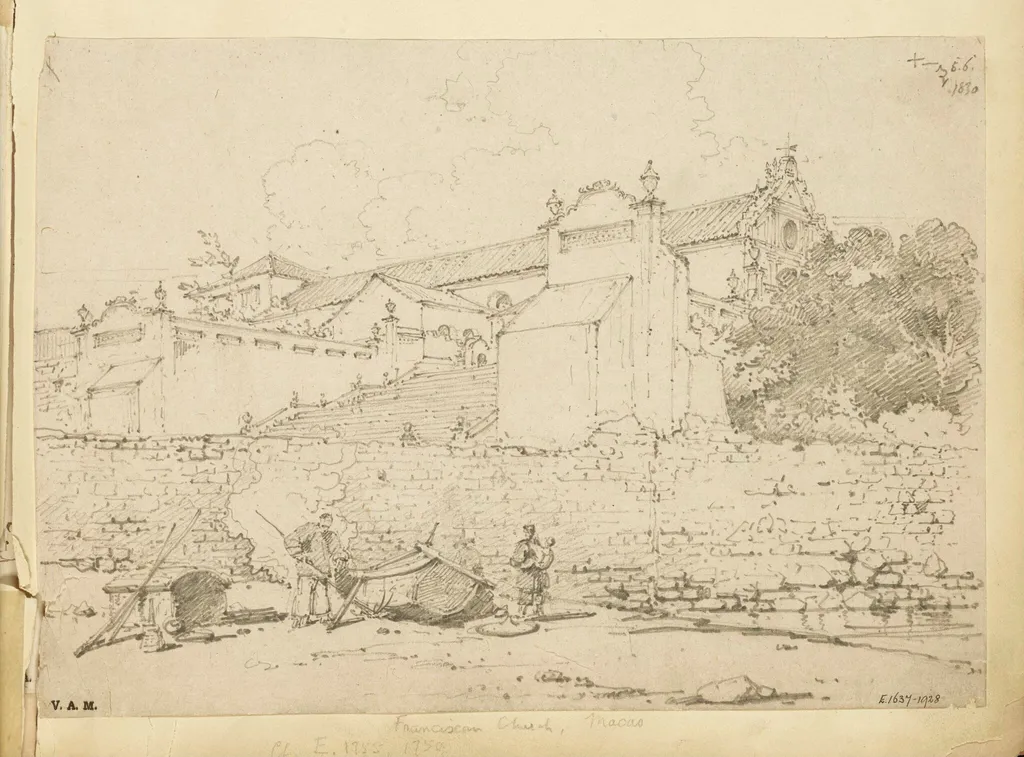 The church of S. Francisco, Macau, by George Chinnery, 8