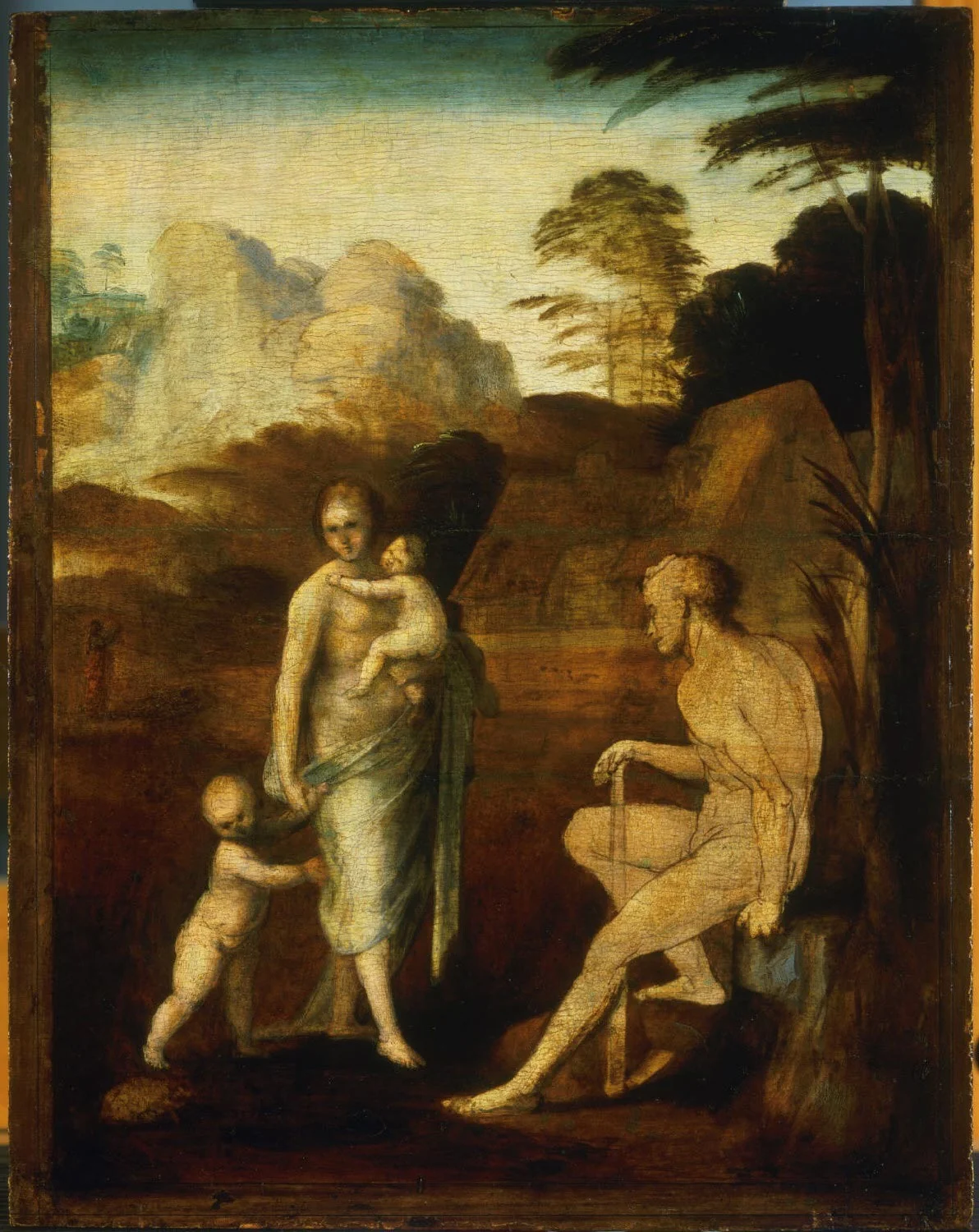 Adam and Eve with Cain and Abel, detail