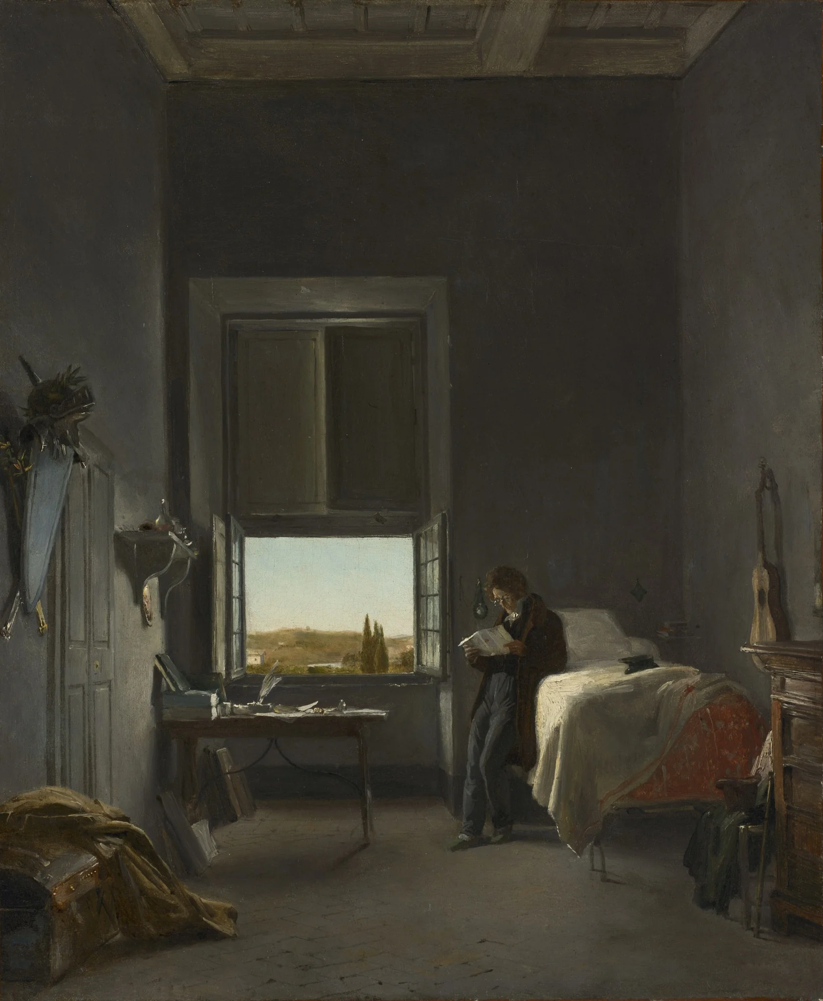 The Artist in His Room at the Villa Medici, Rome, detail