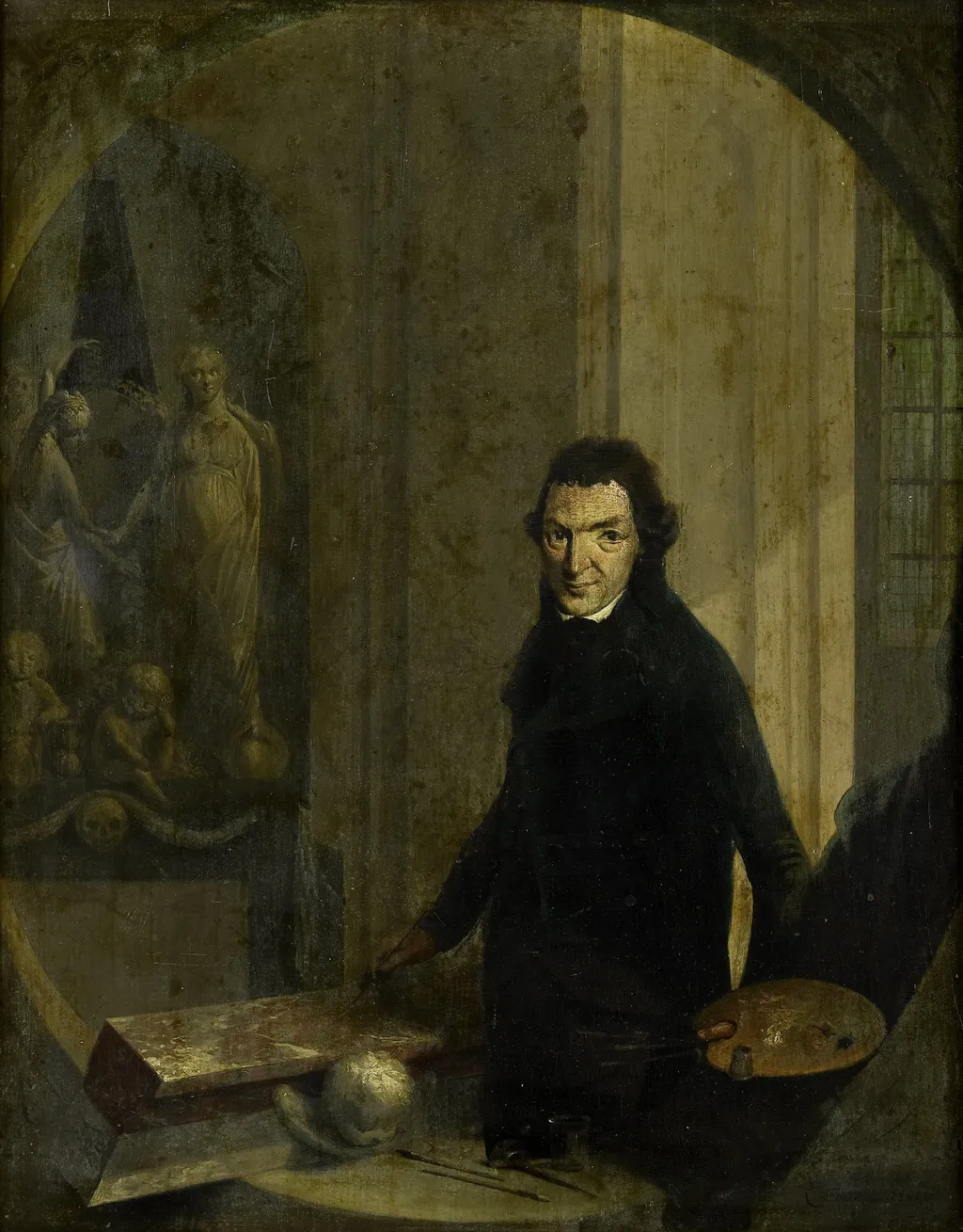 Self-Portrait, by Christoffel Frederik Franck, oil, 1800