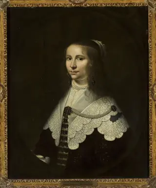Portrait of Volkera van Beresteyn (1624–1653), wife of Salomon van Schoonhoven (1617–1653), by Jacob Willemsz Delff, oil, 1646