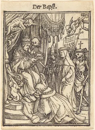 Der Bapst (The Pope), by Hans Lützelburger, ink, 1526