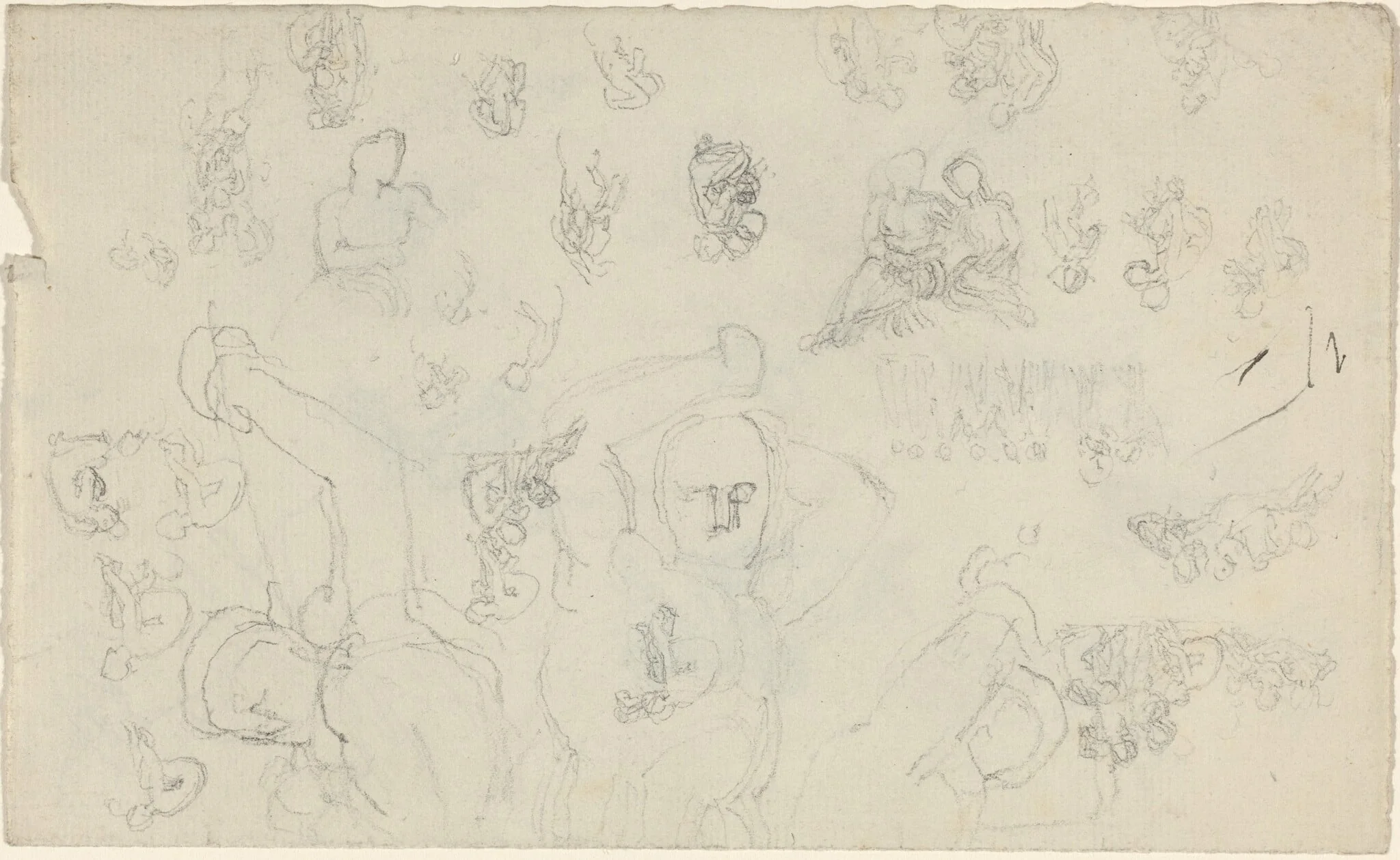 Sheet of Studies [recto and verso], detail
