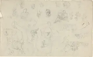Sheet of Studies [recto and verso], by John Flaxman, graphite, 1790