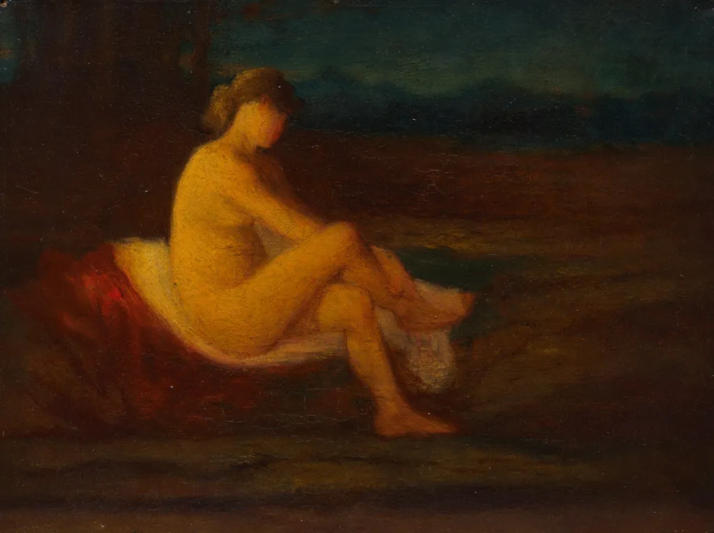 A Bather, by Robert Loftin Newman, oil, 1849
