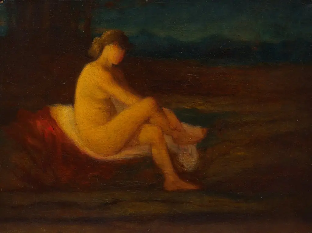 A Bather, by Robert Loftin Newman, oil, 1849
