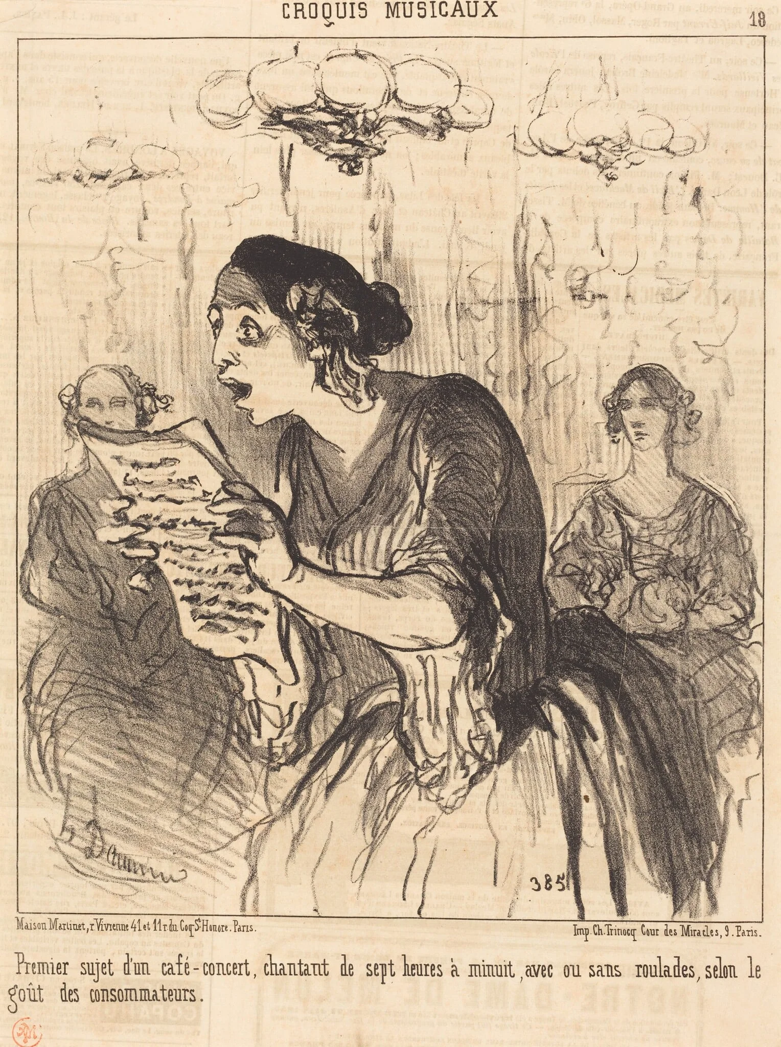 Premier sujet d'un café-concert chantant..., detail