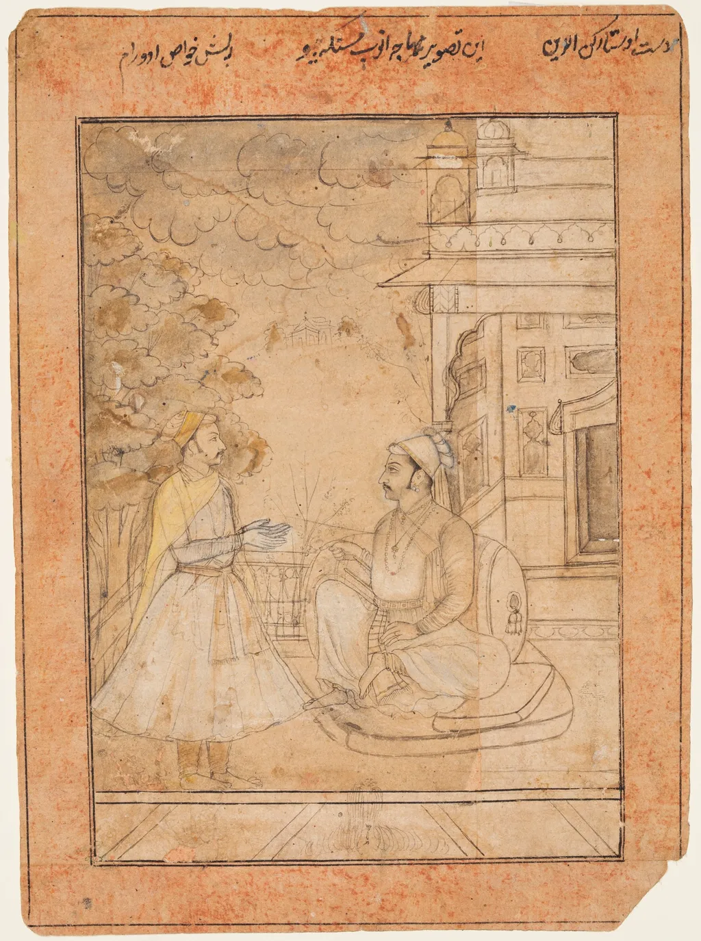 Maharaja Anup Singh of Bikaner (reigned 1669–98) Receives a Courtier, by Ruknuddin, unspecified, 1696