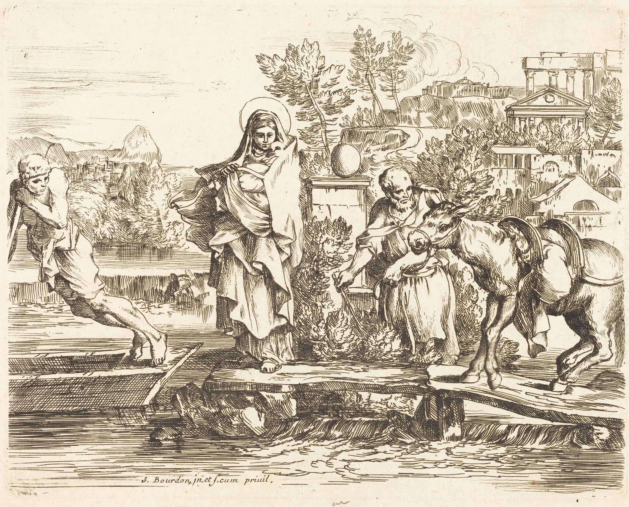 The Holy Family Preparing to Embark, detail