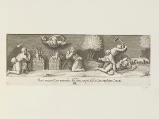 The sacrifices of Cain and Abel, and the death of Abel, by Francesco Villamena
