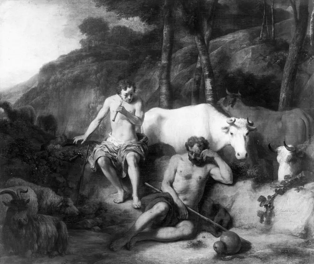 Mercury and Argus, by Gerbrand van den Eeckhout, paint, 1666