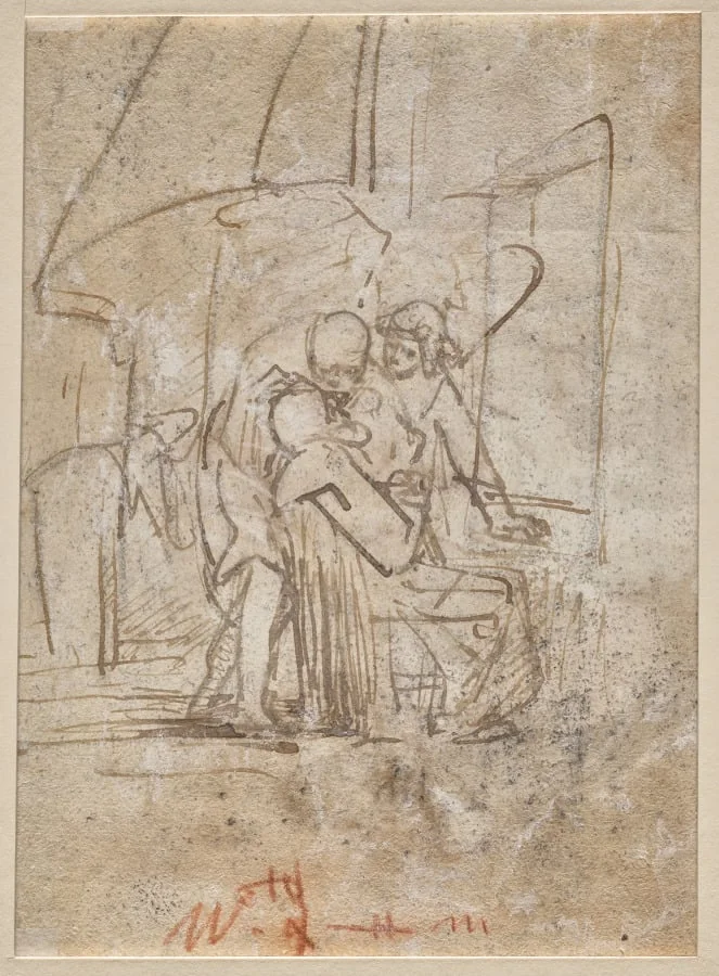 The Healing of Tobit (verso), detail