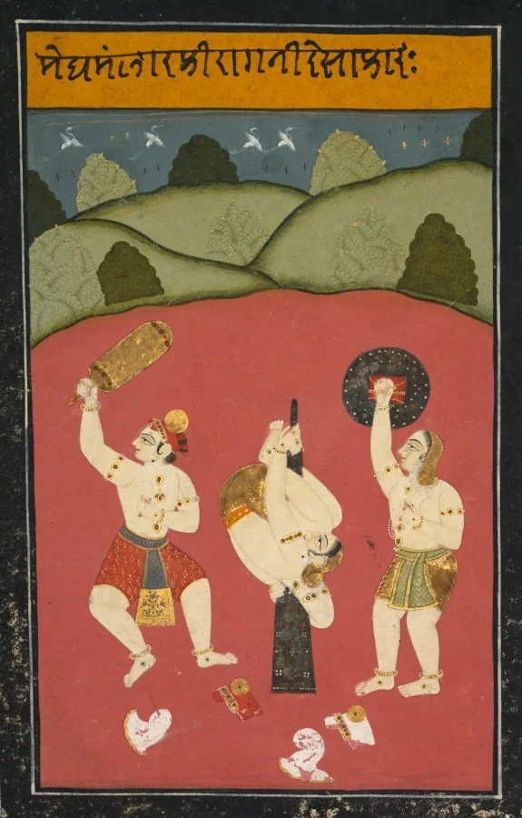Ragini Desakh of Meghamalhar, detail