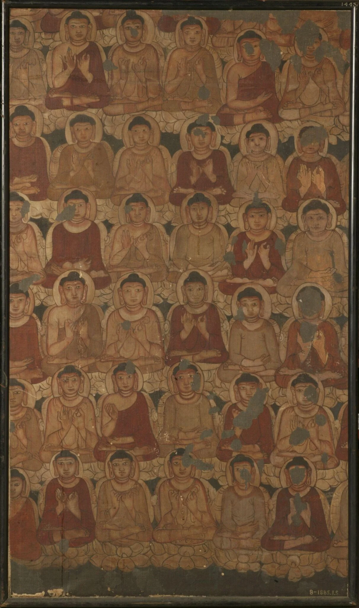 Copy of painting inside the Ajanta caves (cave 2), detail