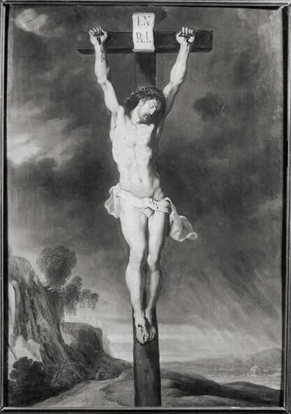 Christ dead on the cross, detail