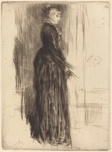 The Little Velvet Dress, by James McNeill Whistler, ink, 1873