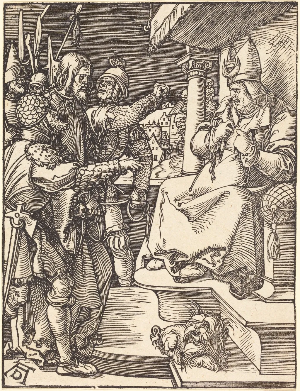 Christ before Caiaphas, by Albrecht Dürer, ink, 1510