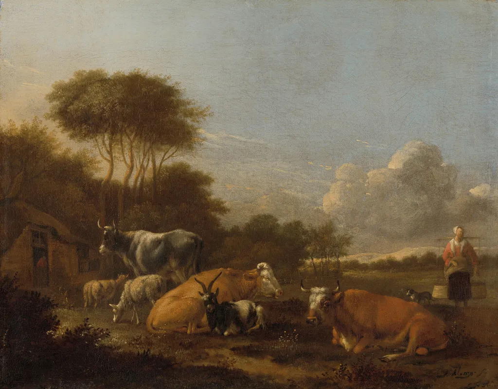 Landscape with Cattle (SK-C-162), by Albert Klomp, oil, 1650
