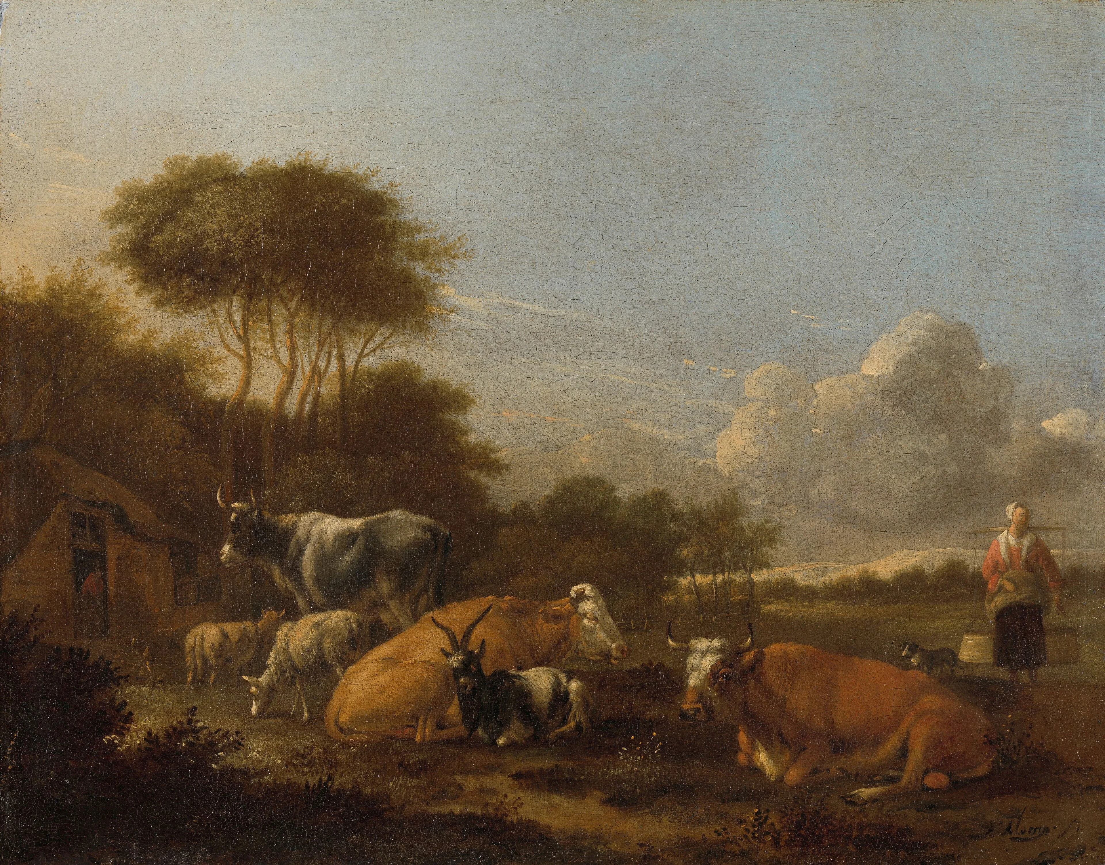 Landscape with Cattle (SK-C-162), detail