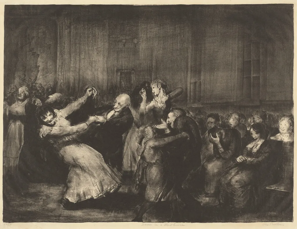 Dance in a Madhouse, by George Bellows, ink, 1917