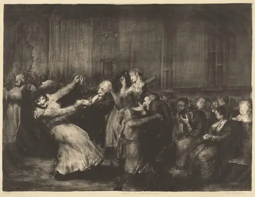 Dance in a Madhouse, by George Bellows, ink, 1917