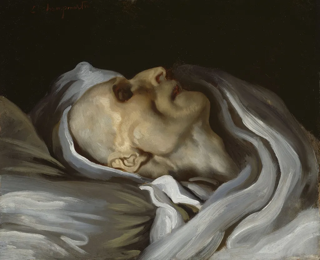 Study of the Head of a Corpse, by Charles-Émile-Callande de Champmartin, oil, 1824