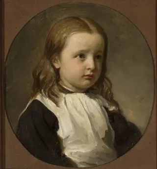 Portrait of Julia Simmler, artist's daughter, by Józef Simmler, oil, 1864