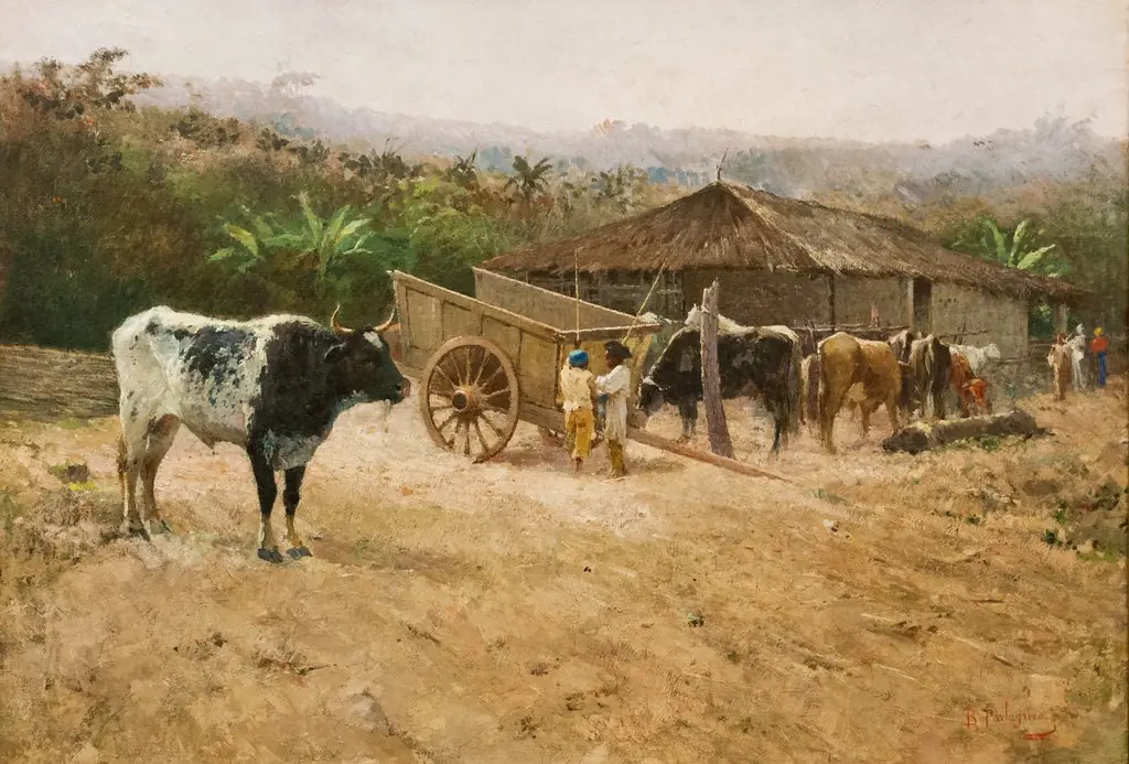 In the field, by Beniamino Parlagreco, oil, 1889