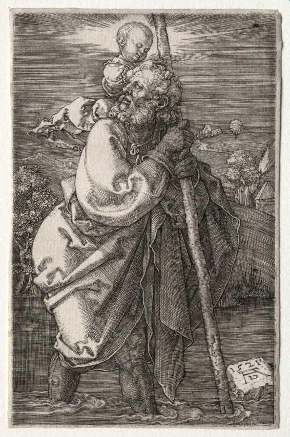 St. Christopher, Facing to the Left, detail
