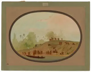 A Small Lengua Village, by George Catlin, oil, 1862