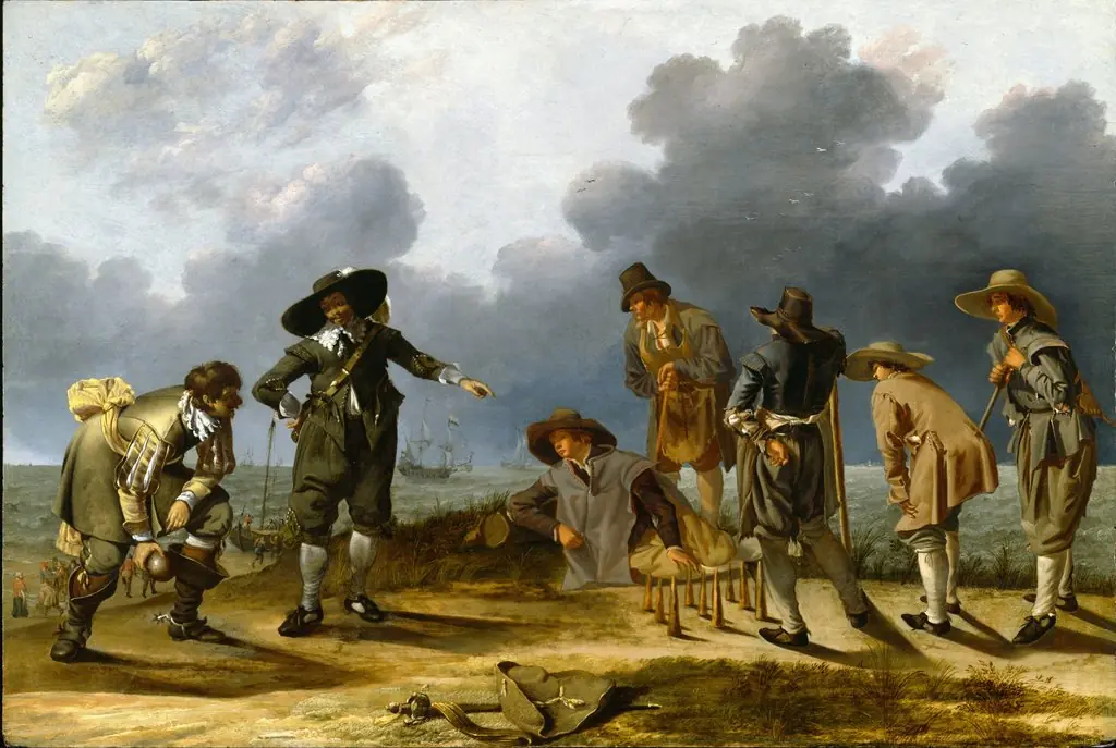 The Game of Skittles (Allegory of Fortune?), by Jacob Duck, oil, 1635