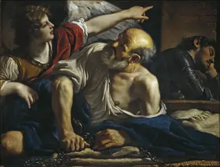 Saint Peter freed by an Angel, by Guercino, oil, 1622