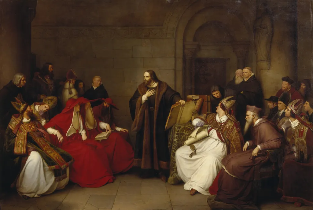 Jan Hus at Constance, by Karl Friedrich Lessing, oil, 1842