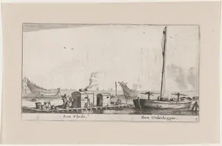 A Raft and a "Onderlegger", by Nooms, called Zeeman, Reinier, ink, 1653