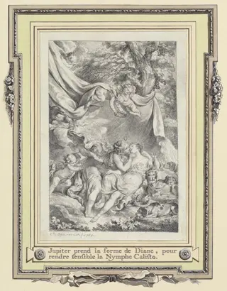Jupiter and Callisto, by Charles Eisen, graphite, 1765